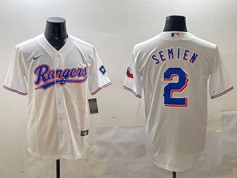 Men Texas Rangers #2 Semien White Game 2025 Nike MLB Jersey style 5